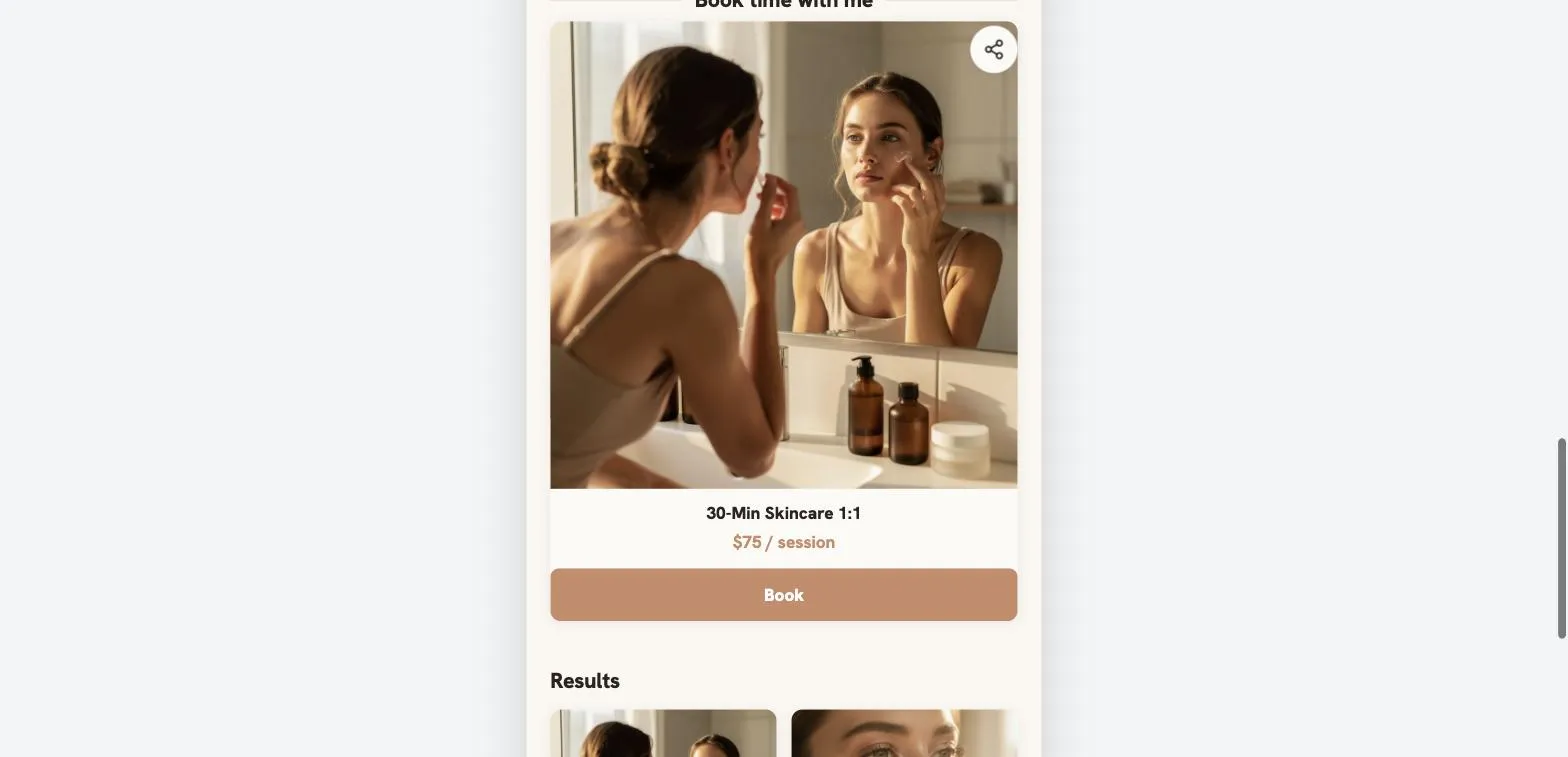 Screenshot — booking-card