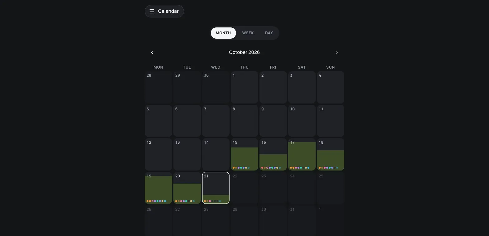 Screenshot — calendar