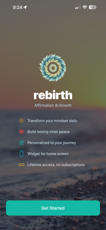 Rebirth app features for building resilience